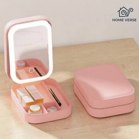 Mini LED Mirror Makeup Storage Case