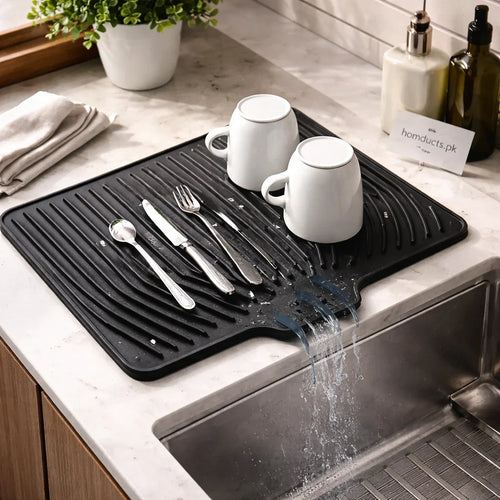 Anti-Slip Silicone Dish Drainer Mat, Kitchen Counter Drying Pad