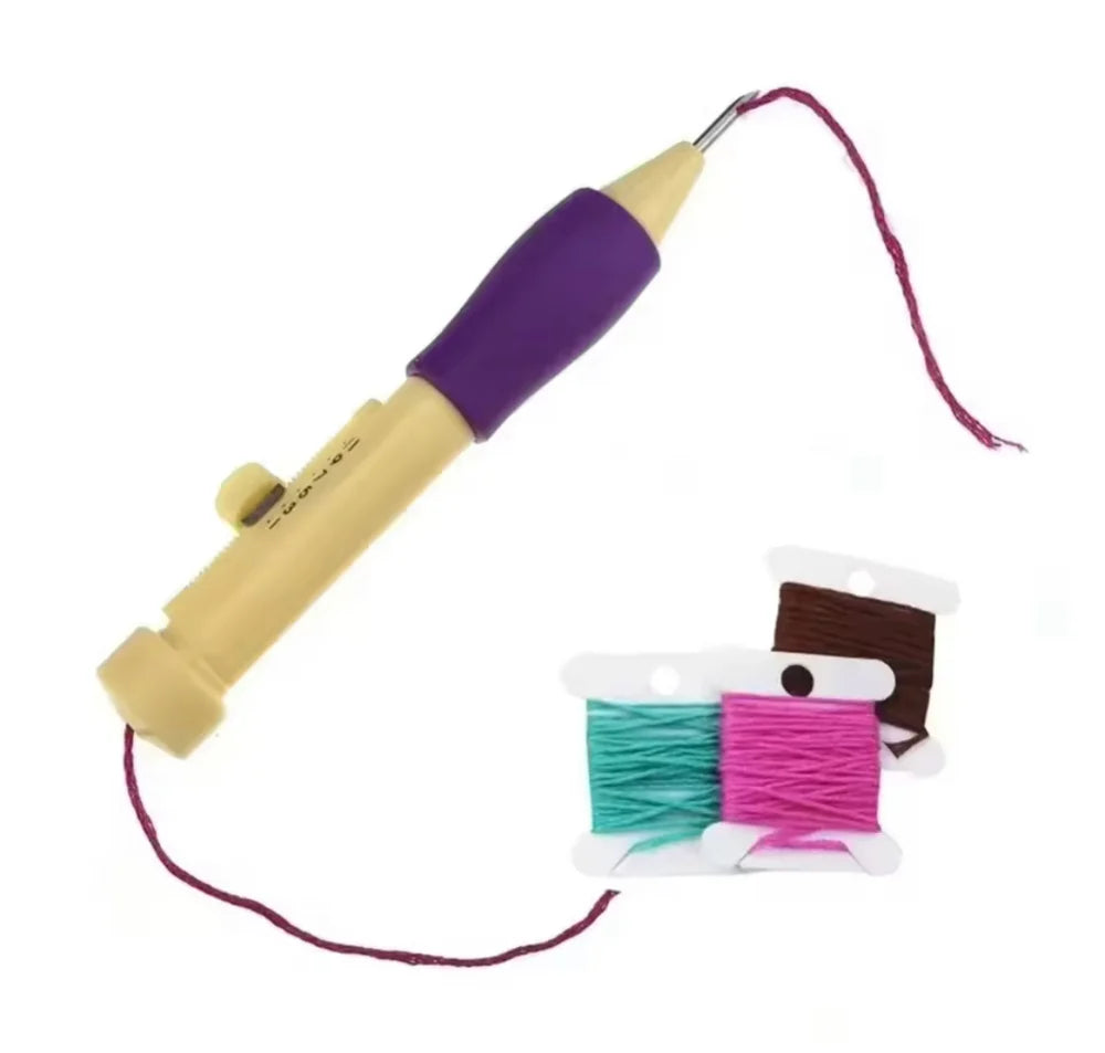 Embroidery Punch Pen with Needle Accessories, Creative Punch Needle Rug Making Kit, Adjustable Punch Needle Kit