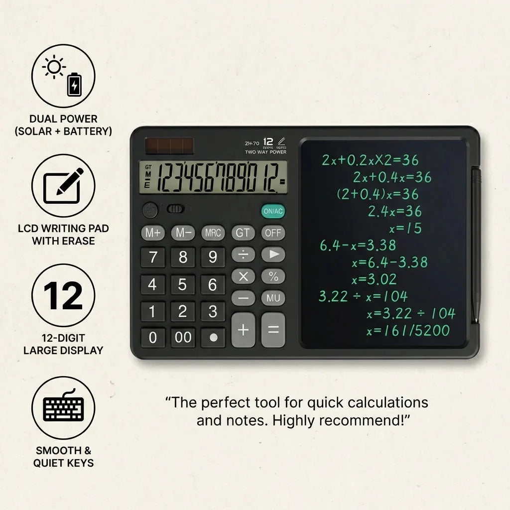 Dual-Function Calculator & Writing Tablet