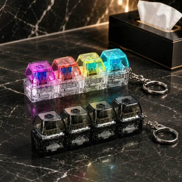 LED Keyboard Fidget Keychain Toy