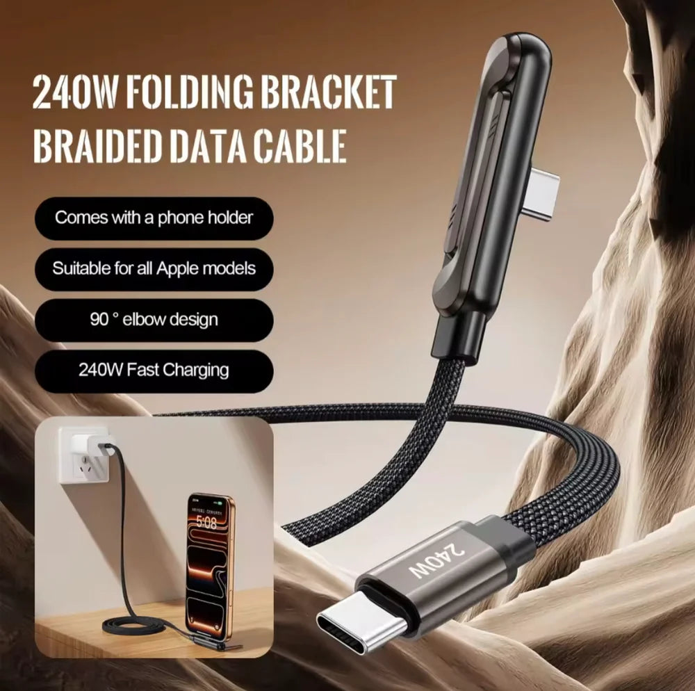 2 In 1 Cable With Mobile Stand, Charging Cable With Phone Bracket and Stand