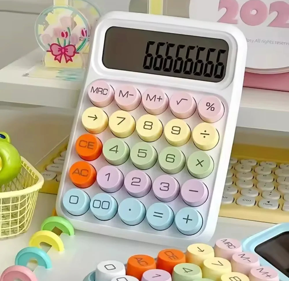 Candy Colors Calculator with Large LCD Display Portable Bubble Key Calculator, Desktop Calculator with Colorful Bubble Buttons