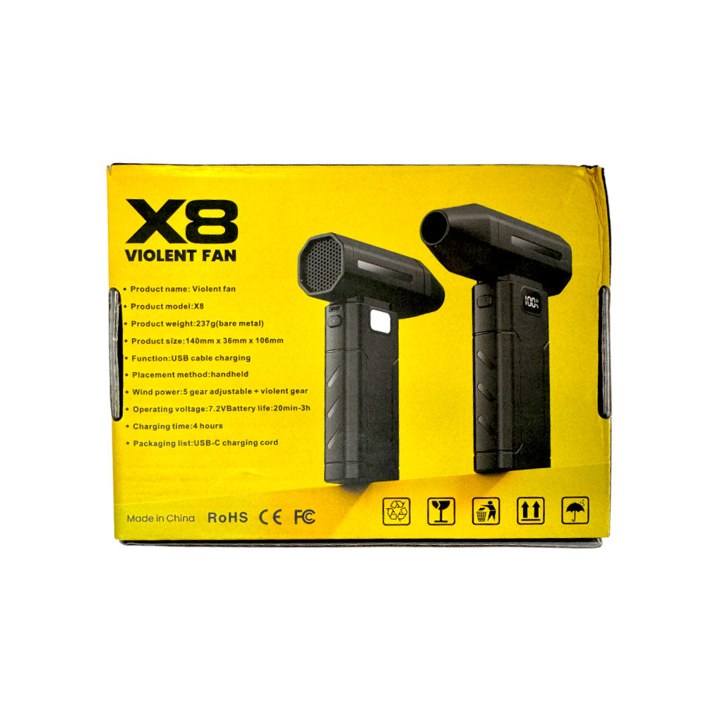 X8 Dust Blower High Speed Turbo Violent Fan 5-Speed Handheld Jet Blower with Screen Display for Cleaning