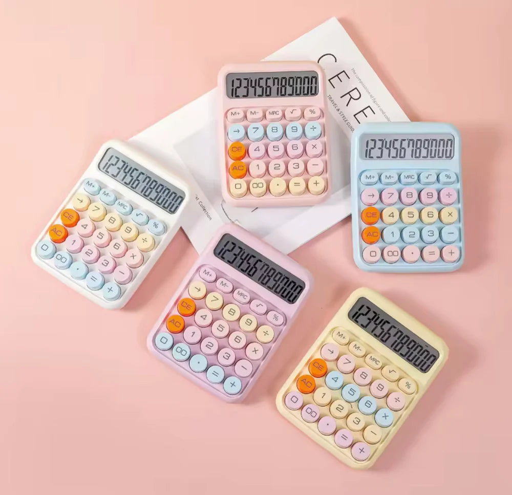 Candy Colors Calculator with Large LCD Display Portable Bubble Key Calculator, Desktop Calculator with Colorful Bubble Buttons