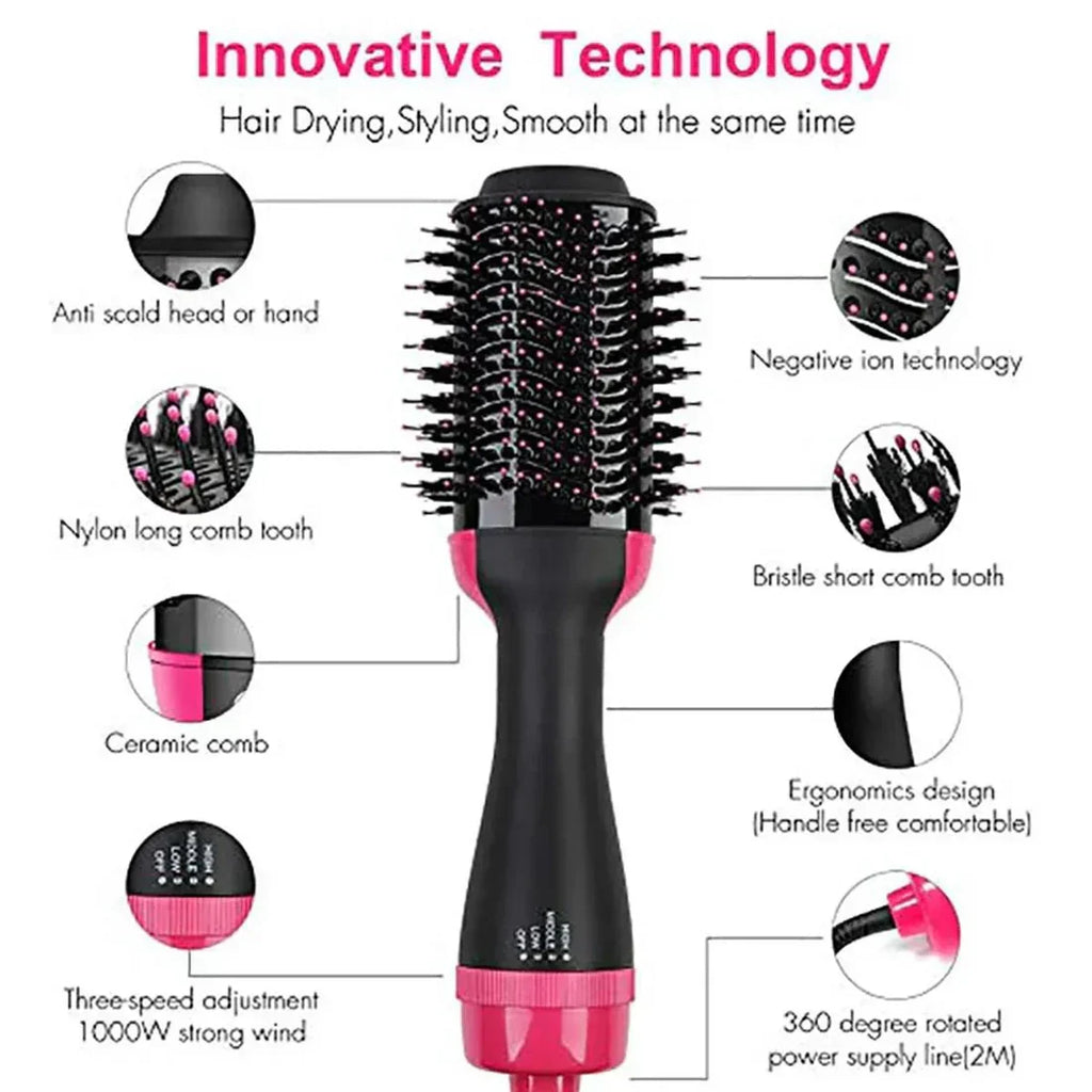 4 in 1 Hot Hair Brush & Straightener