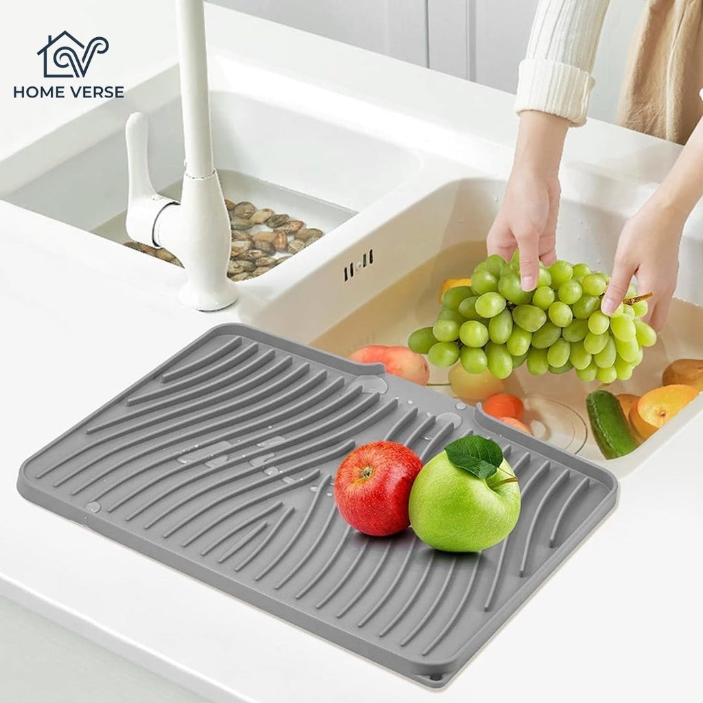 Anti-Slip Silicone Dish Drainer Mat, Kitchen Counter Drying Pad
