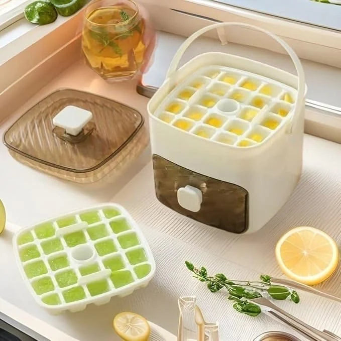 Portable Ice Bucket with Pull-Out Drawer & Ice Tongs