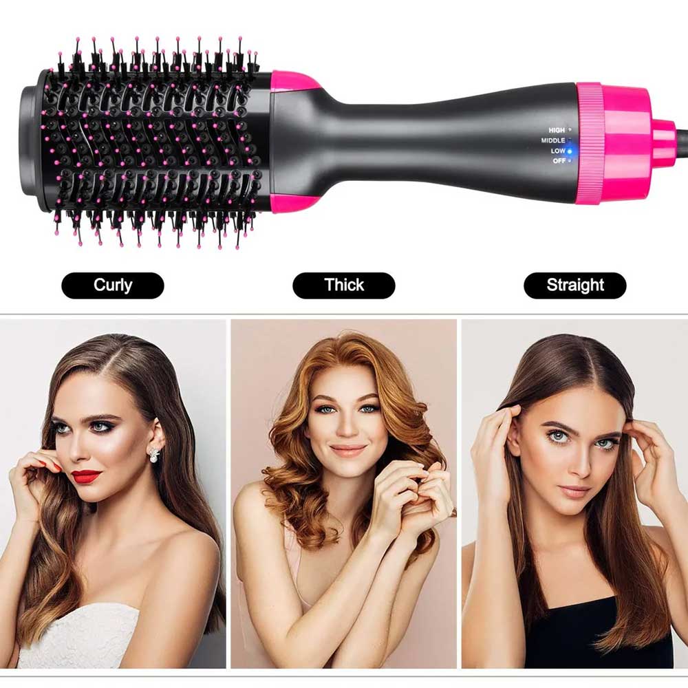 4 in 1 Hot Hair Brush & Straightener