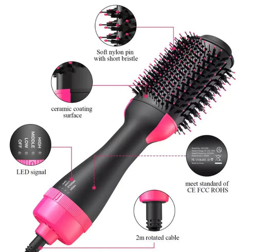 4 in 1 Hot Hair Brush & Straightener